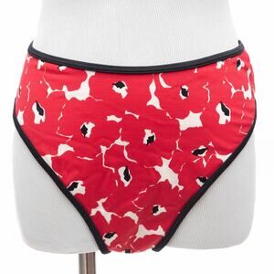 Victoria's Secret Red Floral Bikini Bottoms Size Large